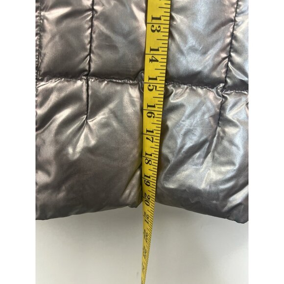 S13 Kylie Metallic Duck Down Feather Detachable Hooded Puffer Jacket Kids Sz 10 - Picture 13 of 15